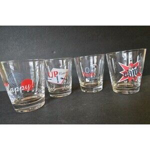 Emeril Lagasse E-Quotes Old Fashioned Glasses - Set of 4 (BAM! Kick It Up) GUC